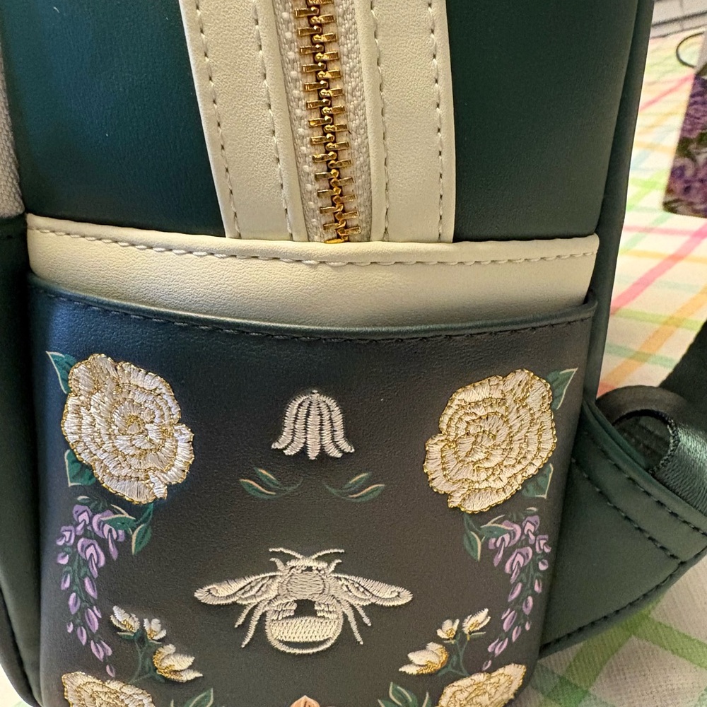 Loungefly Bridgerton Floral Green Backpack - Picture 3 of 5